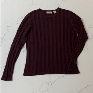 Ann Taylor 100% silk long sleeve sweater-burgundy